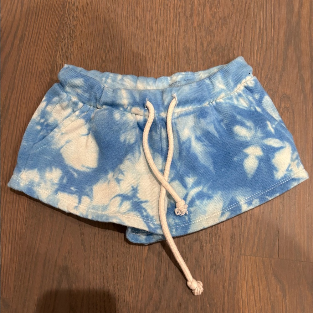 Katie J NYC Blue and White Tie-Dye Shorts